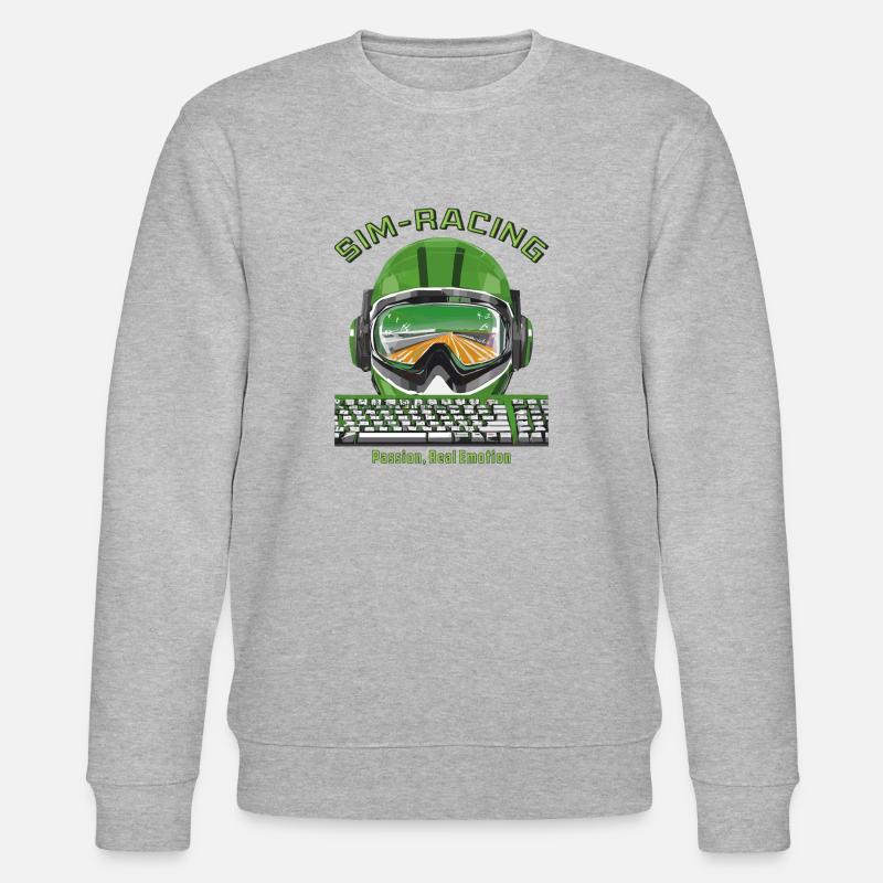 SIM RACING Passion, Real Emotion - Stanley/Stella CHANGER Unisex Organic Sweatshirt - heather grey