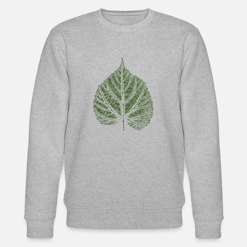 Blatt Linde / Lindenblatt - Stanley/Stella Unisex Bio-Sweatshirt CHANGER  - Grau meliert