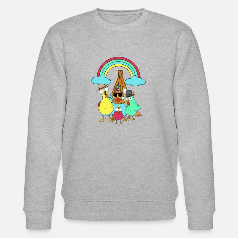 Hippie Tipi Kyllinger Hippies Kylling - Stanley/Stella CHANGER økologisk unisex-sweatshirt - gråmelert