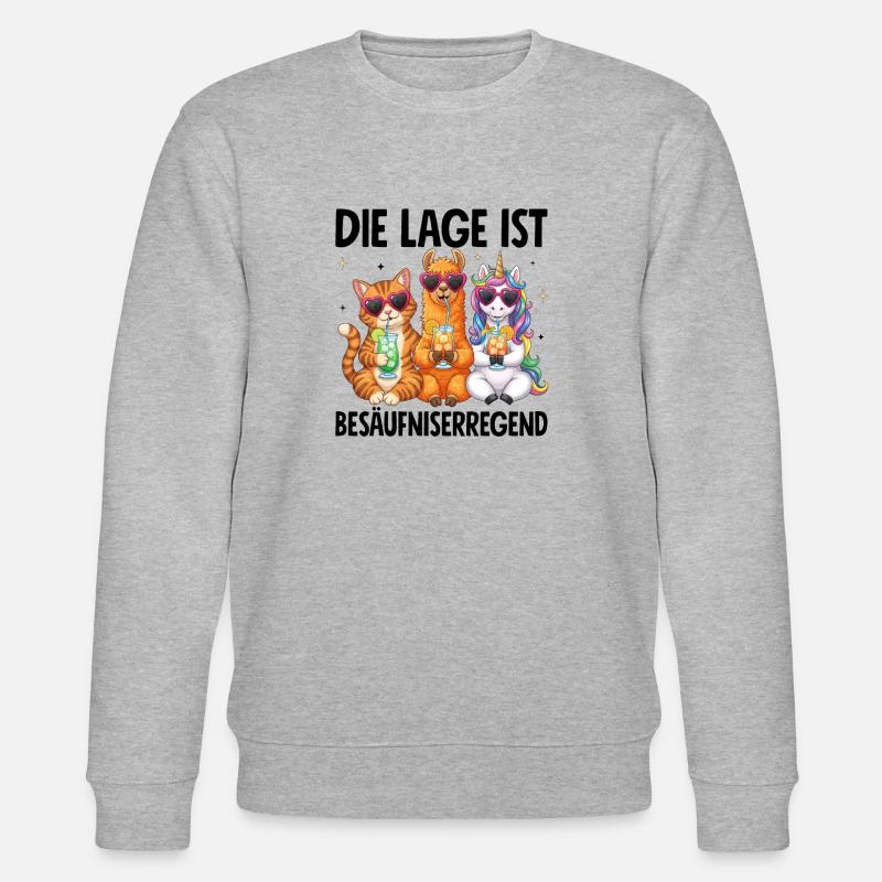 Die Lage Ist Besäufniserregend - Stanley/Stella Unisex Bio-Sweatshirt CHANGER  - Grau meliert