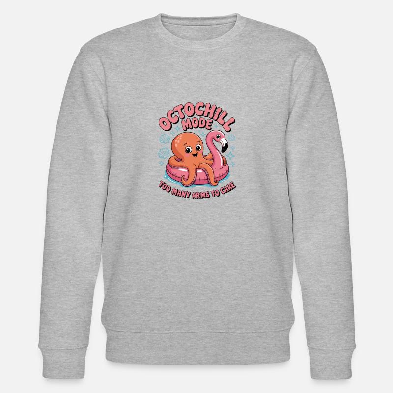 Octochill, mignon design de pieuvre - Sweat bio CHANGER Stanley/Stella Unisexe - gris chiné