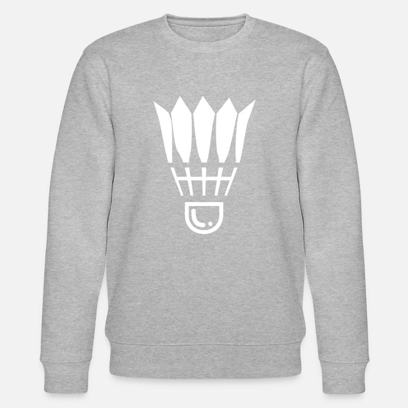 Badminton Symbol - Stanley/Stella Unisex Bio-Sweatshirt CHANGER  - Grau meliert
