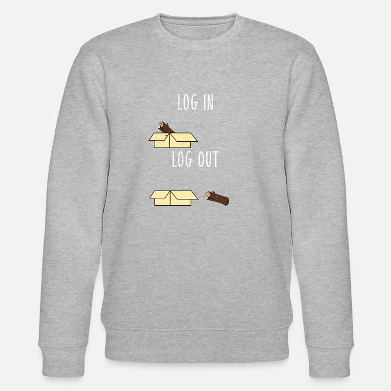 Computer Science Joke Log In Log Out Nerd Office Gift - Stanley/Stella CHANGER Unisex Organic Sweatshirt - heather grey