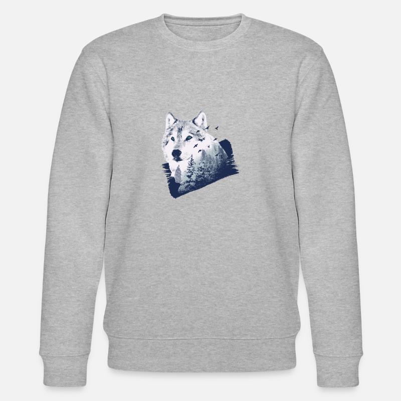 Forêt de loup - Sweat bio CHANGER Stanley/Stella Unisexe - gris chiné