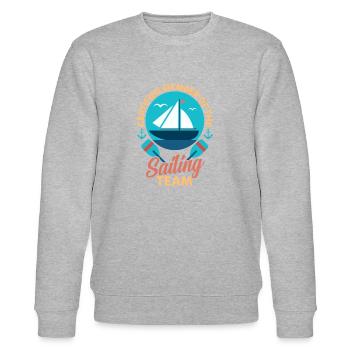 Segel Team - Stanley/Stella Unisex Bio-Sweatshirt CHANGER  - Grau meliert - Vorne - Nik (191cm) & Marisol (170cm)