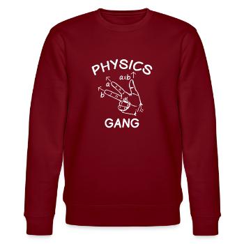 Physicist Physic Physician - Stanley/Stella CHANGER Unisex Organic Sweatshirt - burgundy - Front - Nik (191cm) & Marisol (170cm)
