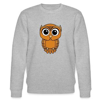 Eule Nachteule Vogel Uhu Steinkauz Owl - Stanley/Stella Unisex Bio-Sweatshirt CHANGER  - Grau meliert - Vorne - Nik (191cm) & Marisol (170cm)