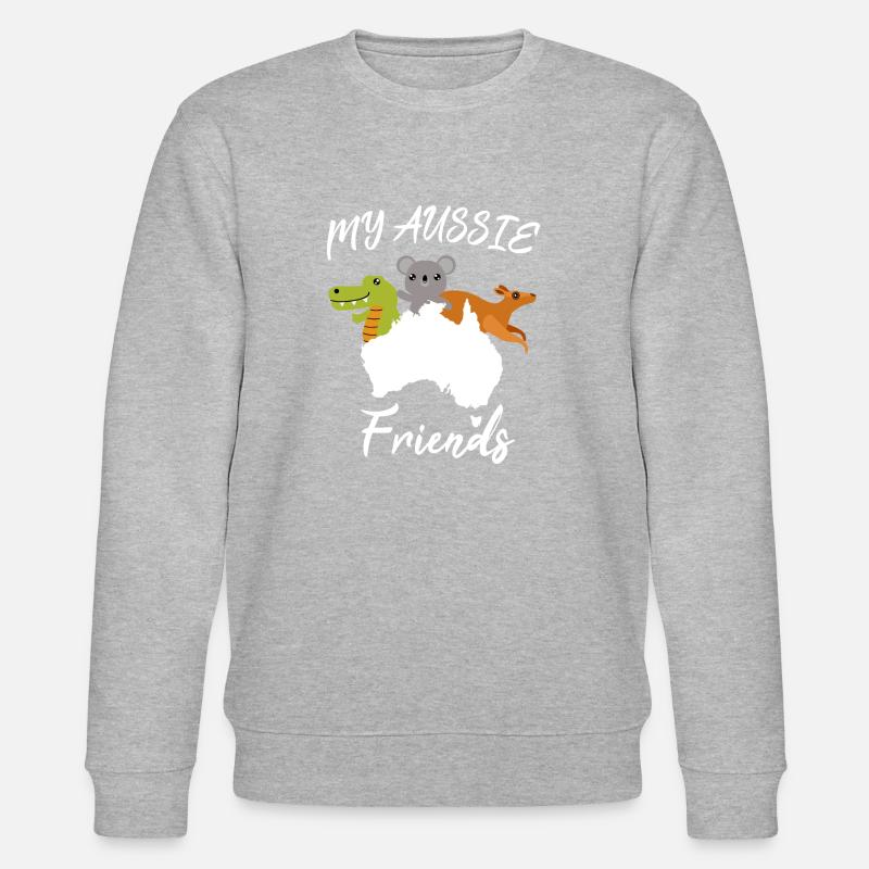 Australia Kangaroo Koala Crocodile - Stanley/Stella CHANGER Unisex Organic Sweatshirt - heather grey