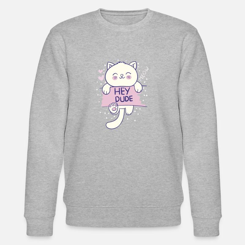 MEOW HEY DUDE - Stanley/Stella Unisex Bio-Sweatshirt CHANGER  - Grau meliert