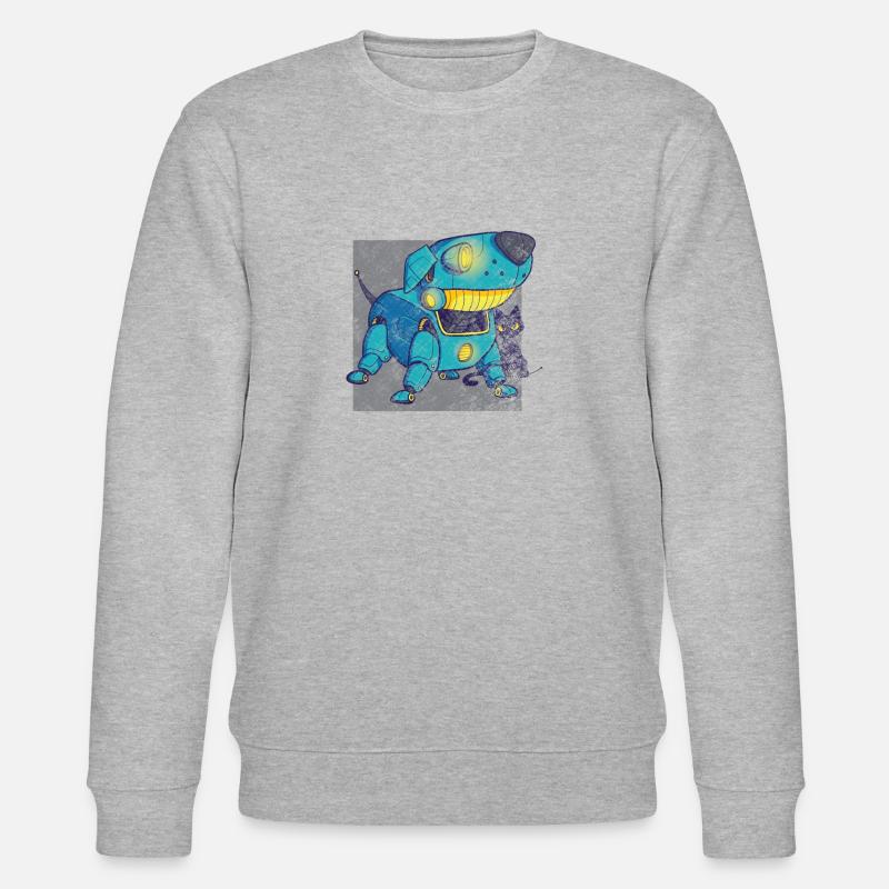 Chien robot rétro - Sweat bio CHANGER Stanley/Stella Unisexe - gris chiné
