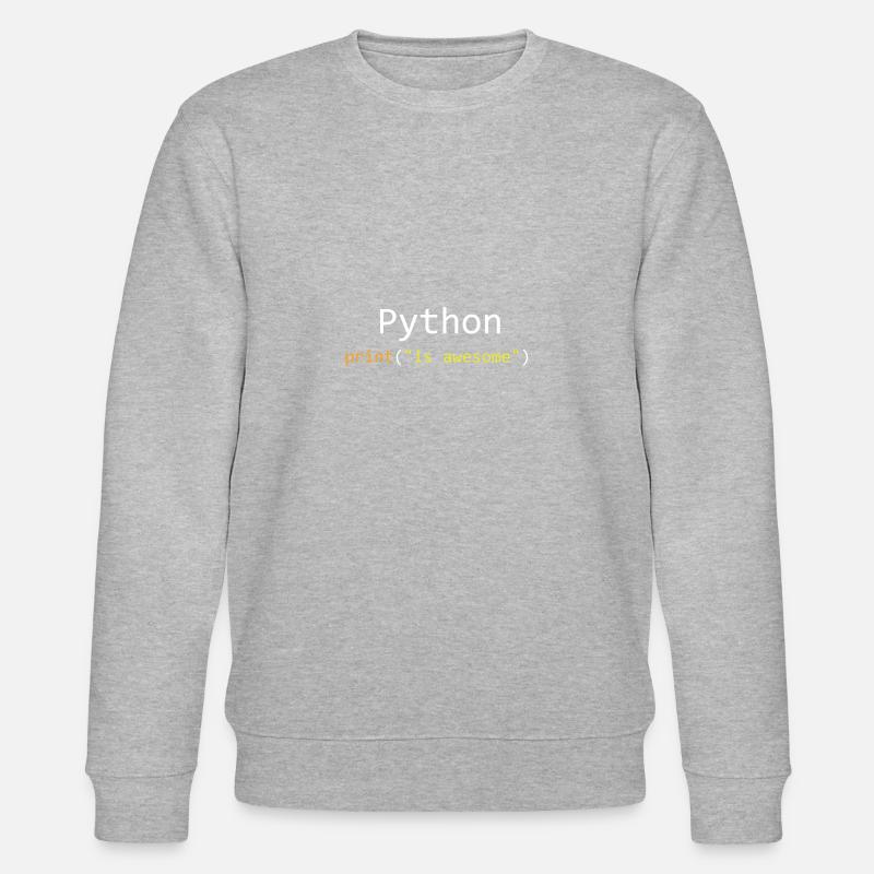 Python is awesome - Stanley/Stella Unisex Bio-Sweatshirt CHANGER  - Grau meliert