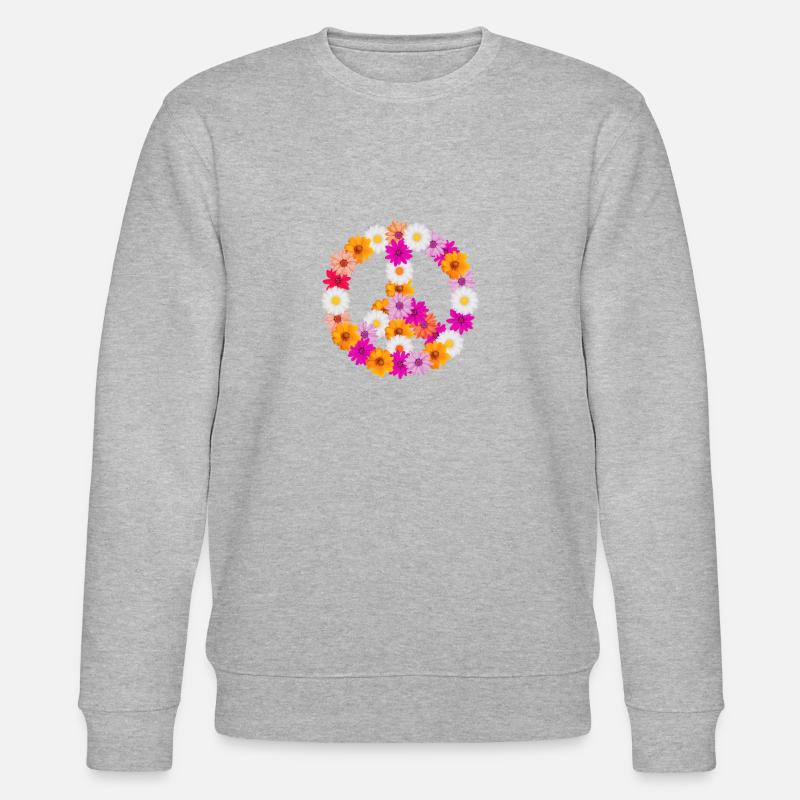 Peace Blumen - Stanley/Stella Unisex Bio-Sweatshirt CHANGER  - Grau meliert