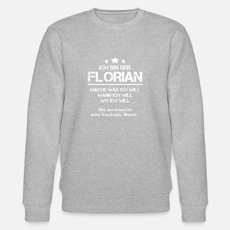 ich bin der florian - Stanley/Stella Unisex Bio-Sweatshirt CHANGER  - Grau meliert