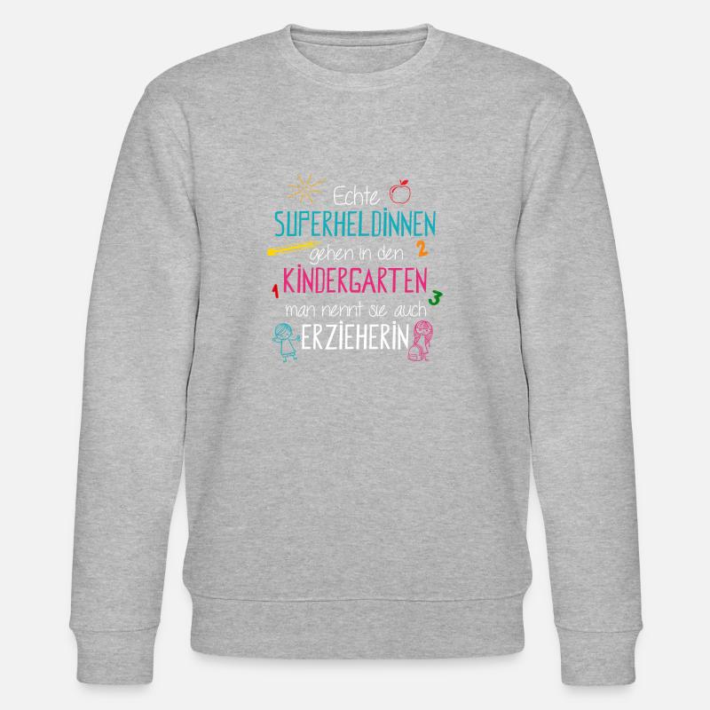 Kindergarten Erzieherin - Stanley/Stella Unisex Bio-Sweatshirt CHANGER  - Grau meliert
