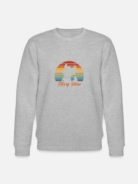 Retro Furry Vibes Furry Fandom Fursuit Furries - Stanley/Stella CHANGER Unisex Organic Sweatshirt - heather grey