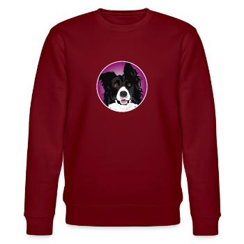 Border Collie Hund cool - Stanley/Stella Unisex Bio-Sweatshirt CHANGER  - Burgunderrot - Vorne - Nik (191cm) & Marisol (170cm)