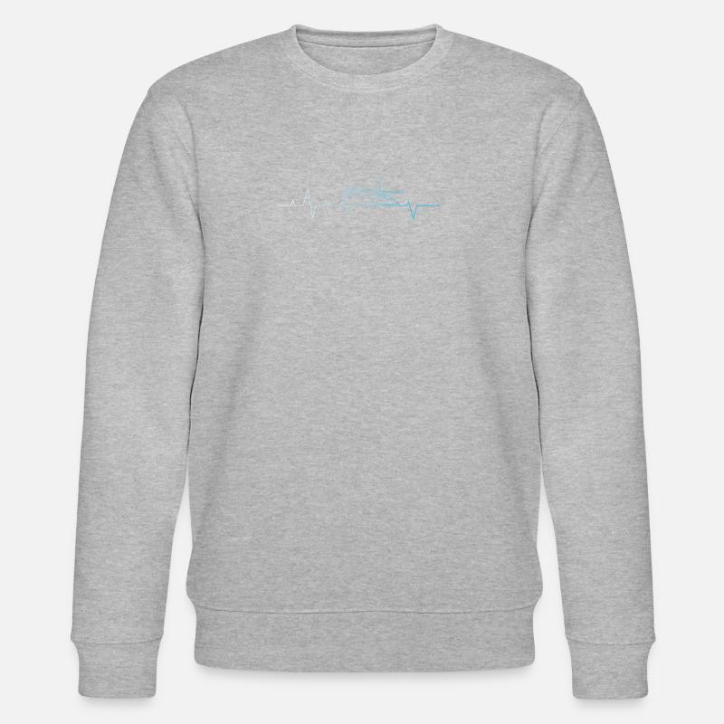 Hubschrauber Herzschlag Pilot - Stanley/Stella Unisex Bio-Sweatshirt CHANGER  - Grau meliert