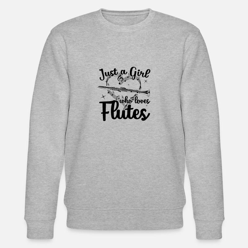 Flöten Mädchen | Querflöte Flötistin Geschenkideen - Stanley/Stella Unisex Bio-Sweatshirt CHANGER  - Grau meliert