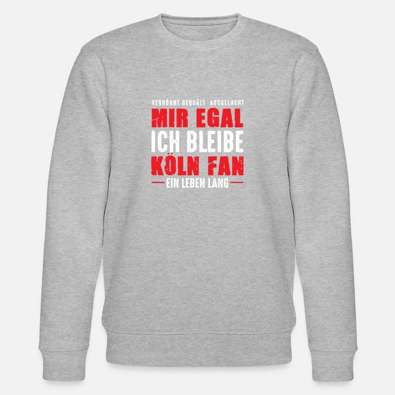 Köln Fan Ein Leben Lang Kölner Kölsch Spruch - Stanley/Stella Unisex Bio-Sweatshirt CHANGER - Grau meliert