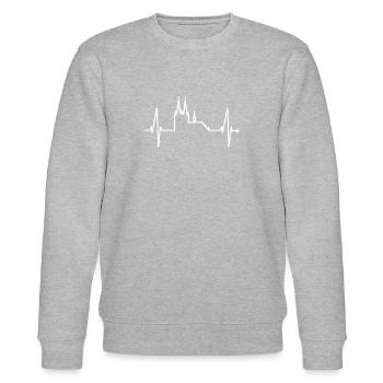 Kölner Dom Köln Herzschlag Kölner Karneval Kölsch - Stanley/Stella Unisex Bio-Sweatshirt CHANGER  - Grau meliert - Vorne - Nik (191cm) & Marisol (170cm)