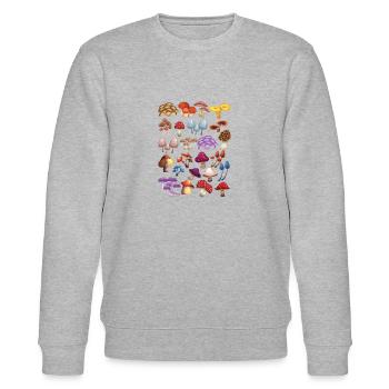 Mushroom Collection Mushroom Picker Gift Nature Mushrooms - Stanley/Stella CHANGER Unisex Organic Sweatshirt - heather grey - Front - Nik (191cm) & Marisol (170cm)