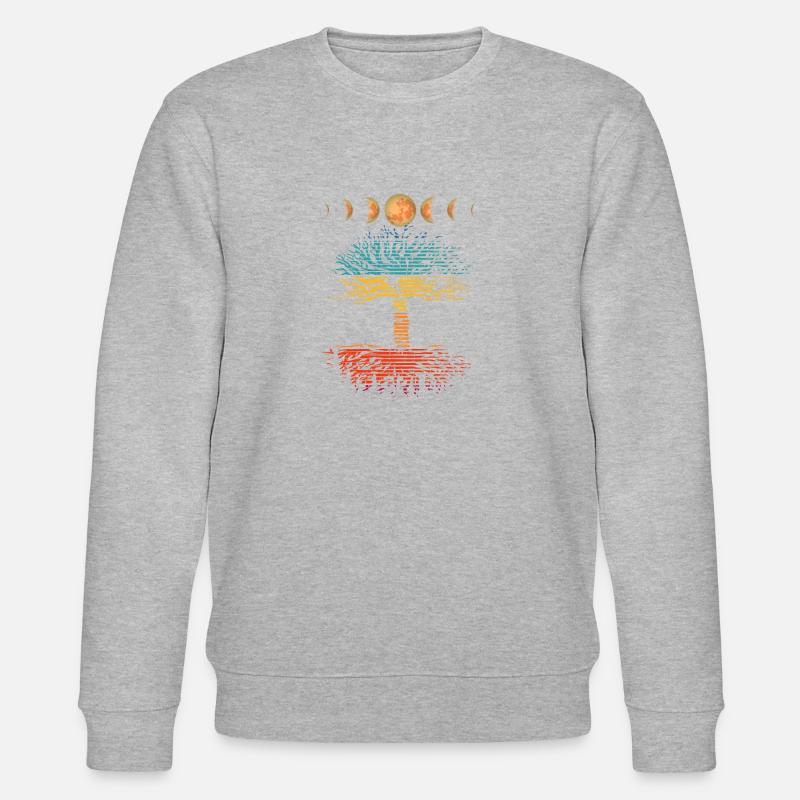 Phase Of Moon Life Tree - Stanley/Stella Unisex Bio-Sweatshirt CHANGER  - Grau meliert