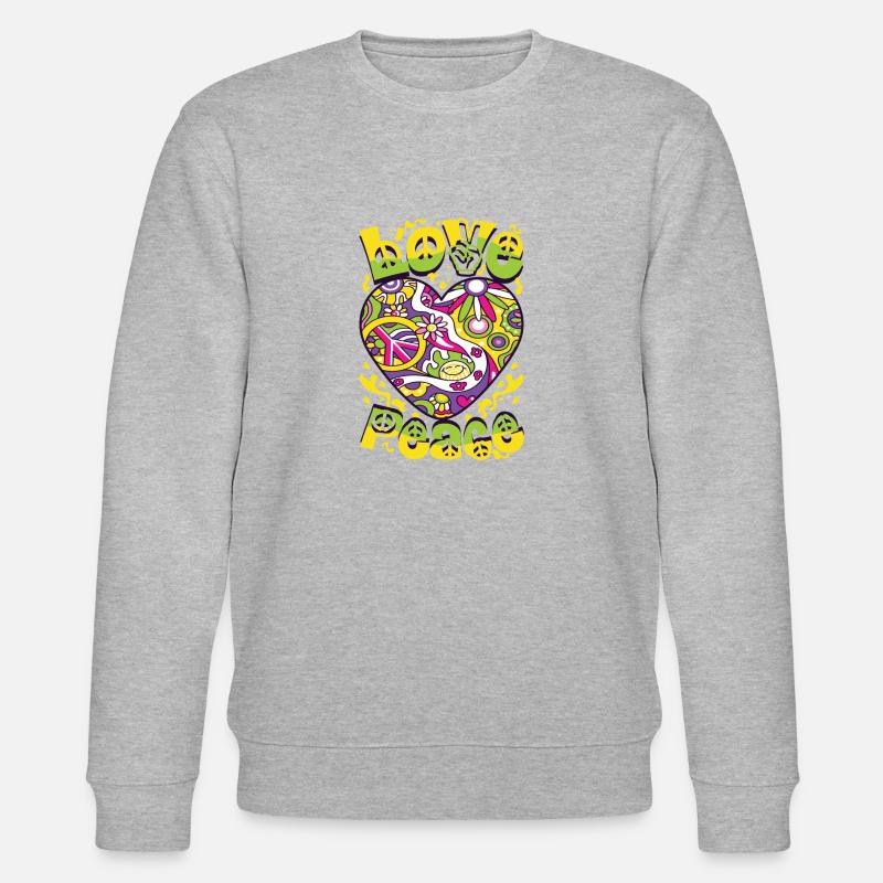 Love Peace Hippy - Stanley/Stella Unisex Bio-Sweatshirt CHANGER  - Grau meliert