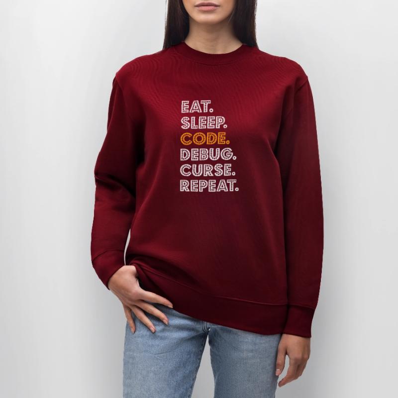 Eat Sleep Code Debug Curse Repeat Programmer Coder Stanley/Stella Unisex Bio-Sweatshirt CHANGER 
