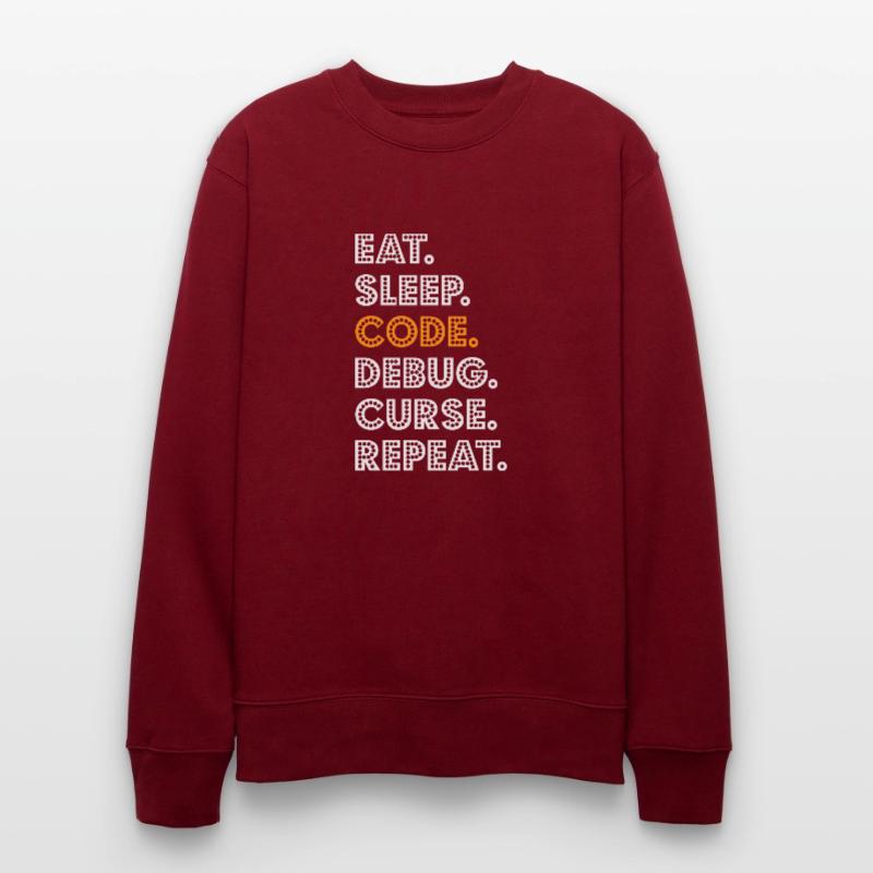 Eat Sleep Code Debug Curse Repeat Programmer Coder Stanley/Stella Unisex Bio-Sweatshirt CHANGER 