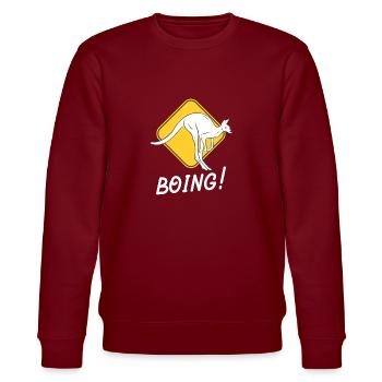Kangaroo Jumping - Stanley/Stella Unisex Bio-Sweatshirt CHANGER  - Burgunderrot - Vorne - Nik (191cm) & Marisol (170cm)