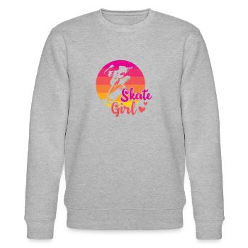Vintage Retro Skateboard Skate Girl - Stanley/Stella Unisex Bio-Sweatshirt CHANGER  - Grau meliert - Vorne - Nik (191cm) & Marisol (170cm)