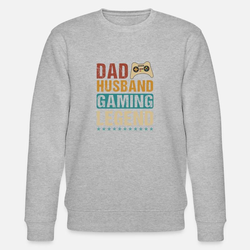 Dad Husband Gaming Legend - Stanley/Stella Unisex Bio-Sweatshirt CHANGER  - Grau meliert