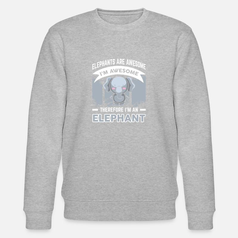 Elephants Are Awesome - Stanley/Stella Unisex Bio-Sweatshirt CHANGER  - Grau meliert