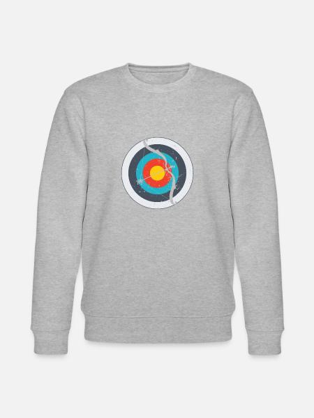 Archery Heartbeat Bow & Arrow Gift - Stanley/Stella CHANGER Unisex Organic Sweatshirt - heather grey