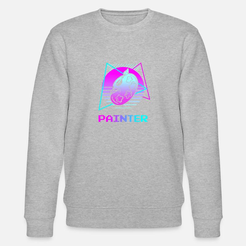 Retro Painter Paint Painting - Stanley/Stella CHANGER Unisex Organic Sweatshirt - heather grey