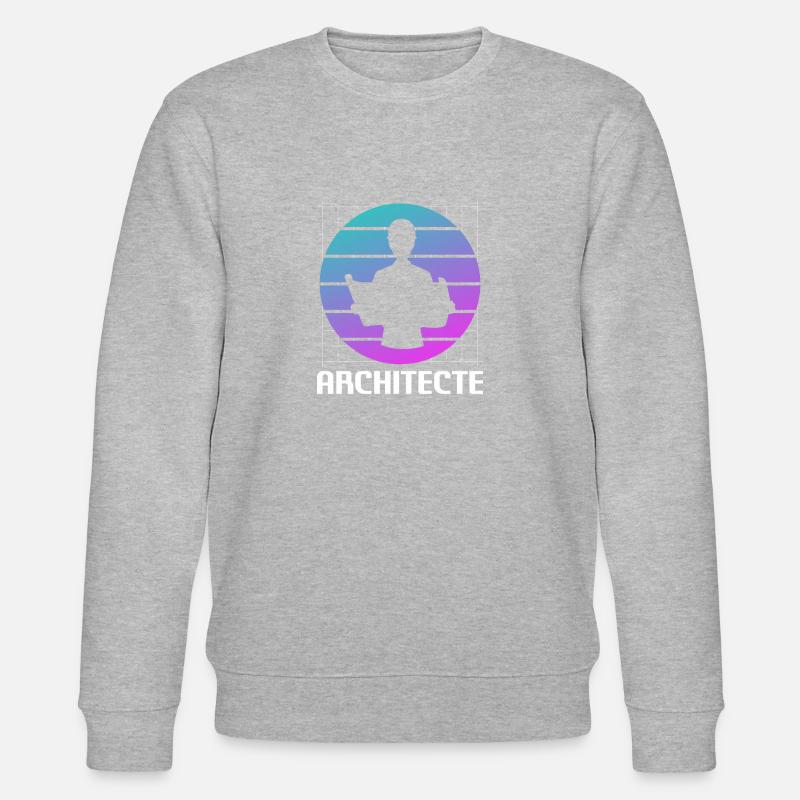 Retro Architecte Architecture Architectural - Stanley/Stella Unisex Bio-Sweatshirt CHANGER  - Grau meliert
