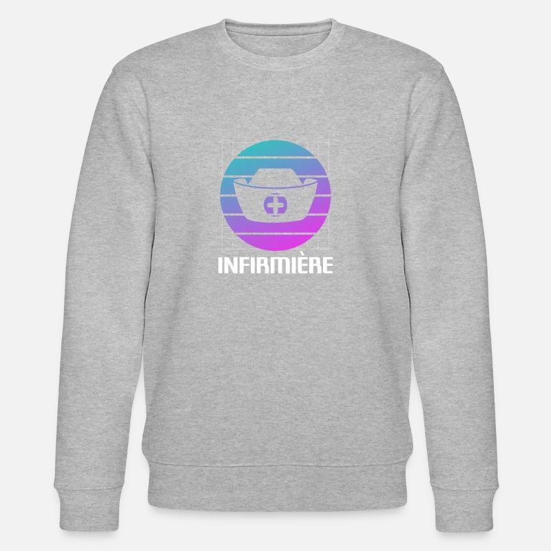 Retro Krankenschwester Krankenschwestern - Stanley/Stella Unisex Bio-Sweatshirt CHANGER  - Grau meliert