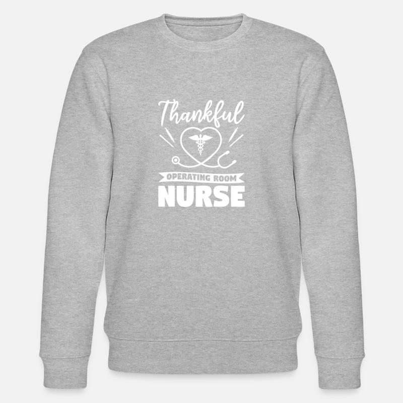 Dankbare OP-Krankenschwester Thanksgiving RN - Stanley/Stella Unisex Bio-Sweatshirt CHANGER  - Grau meliert