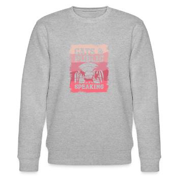 Cats & Public Speaking Speech Speaker - Stanley/Stella CHANGER Unisex Organic Sweatshirt - heather grey - Front - Nik (191cm) & Marisol (170cm)