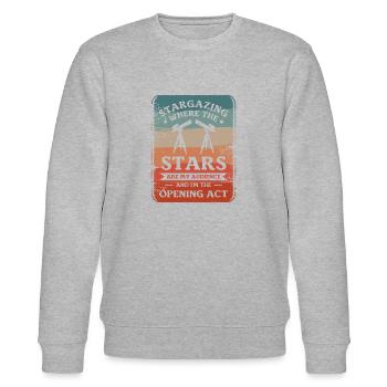 Sternenbeobachtung: Wo die Sterne mein Publikum sind - Stanley/Stella Unisex Bio-Sweatshirt CHANGER  - Grau meliert - Vorne - Nik (191cm) & Marisol (170cm)