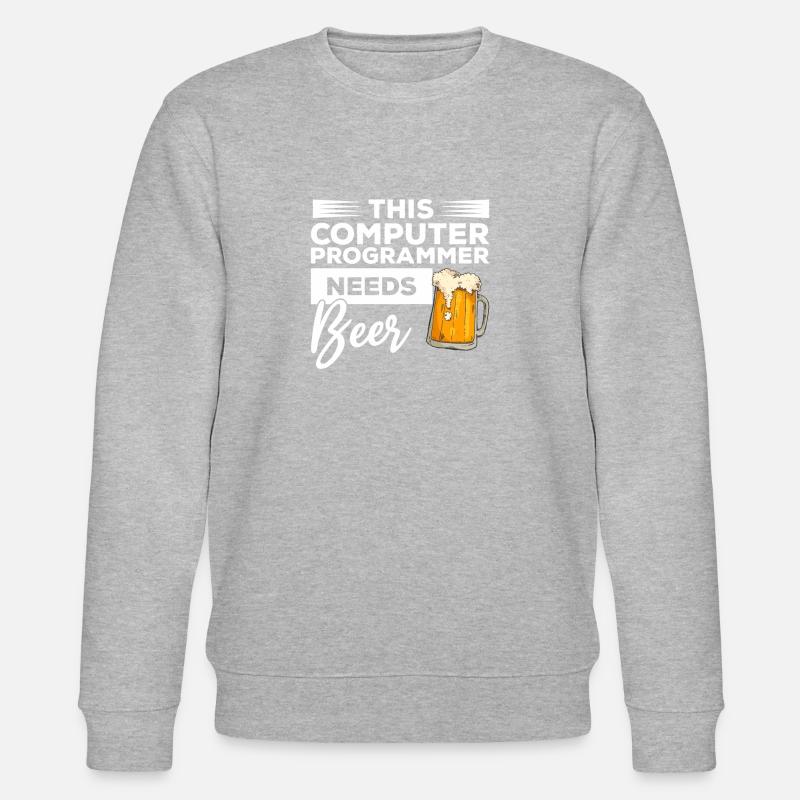 Dieser Computerprogrammierer braucht Bierprogrammierung - Stanley/Stella Unisex Bio-Sweatshirt CHANGER  - Grau meliert