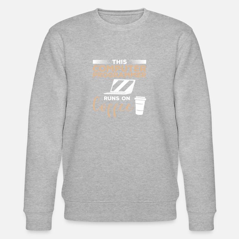 Dieser Computerprogrammierer läuft auf Kaffee - Stanley/Stella Unisex Bio-Sweatshirt CHANGER  - Grau meliert