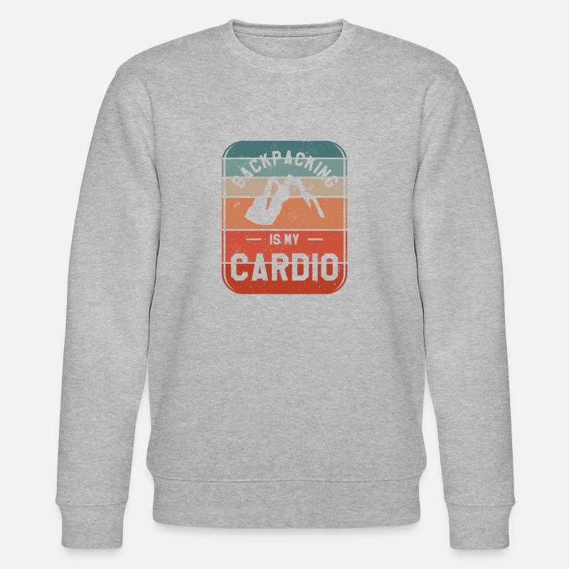 Backpacking ist mein Cardio-Wanderer - Stanley/Stella Unisex Bio-Sweatshirt CHANGER  - Grau meliert