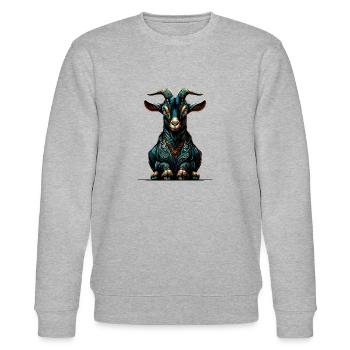 Mandala Kunst Ziegen Bauernhof Tier Ziege Liebhaber - Stanley/Stella Unisex Bio-Sweatshirt CHANGER  - Grau meliert - Vorne - Nik (191cm) & Marisol (170cm)