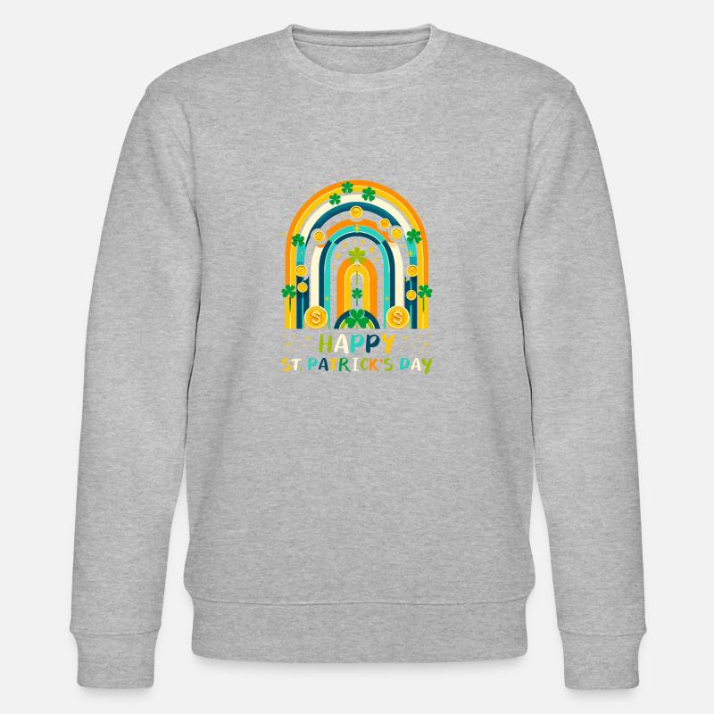 Joyeuse Saint-Patrick Shamrock - Sweat bio CHANGER Stanley/Stella Unisexe - gris chiné