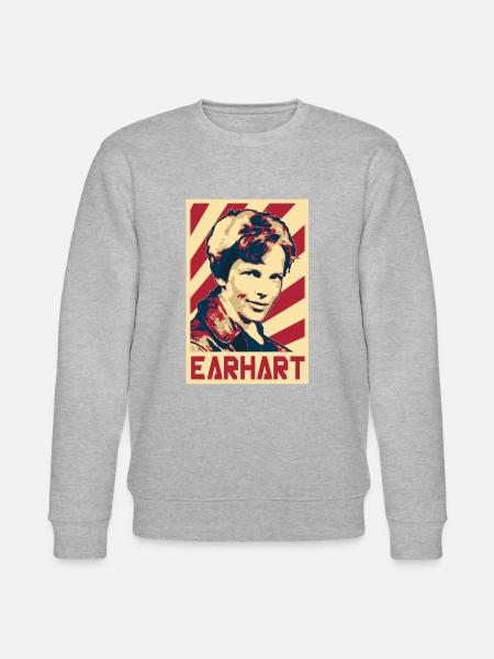 Amelia Earhart - Stanley/Stella CHANGER Unisex Organic Sweatshirt - heather grey