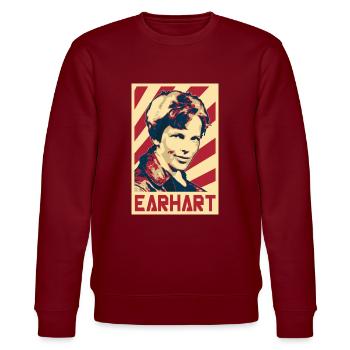 Amelia Earhart - Stanley/Stella Unisex Bio-Sweatshirt CHANGER  - Burgunderrot - Vorne - Nik (191cm) & Marisol (170cm)