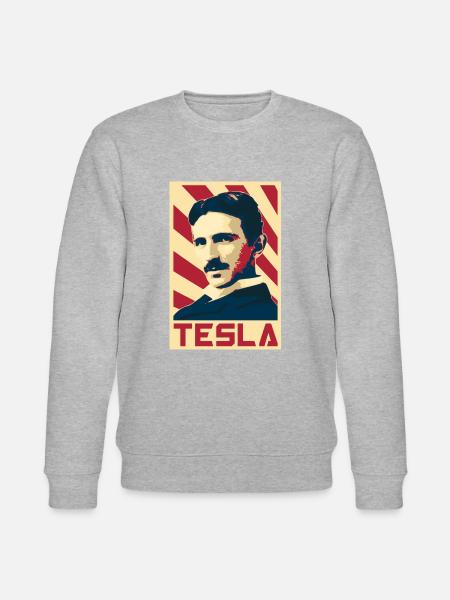 Nikola Tesla - Stanley/Stella CHANGER Unisex Organic Sweatshirt - heather grey