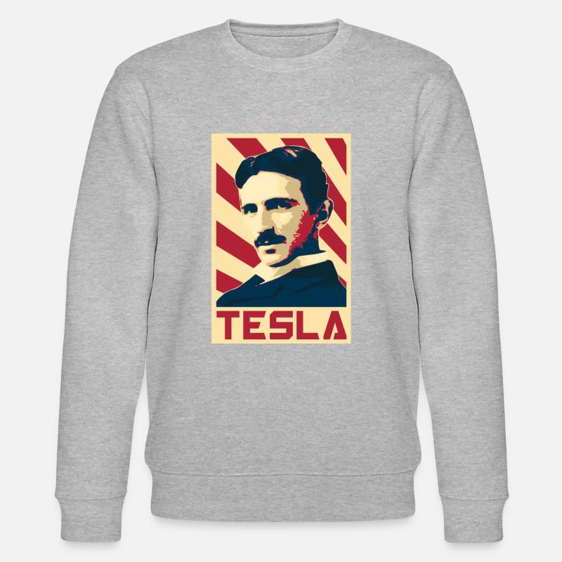 Nikola Tesla - Stanley/Stella Unisex Bio-Sweatshirt CHANGER  - Grau meliert