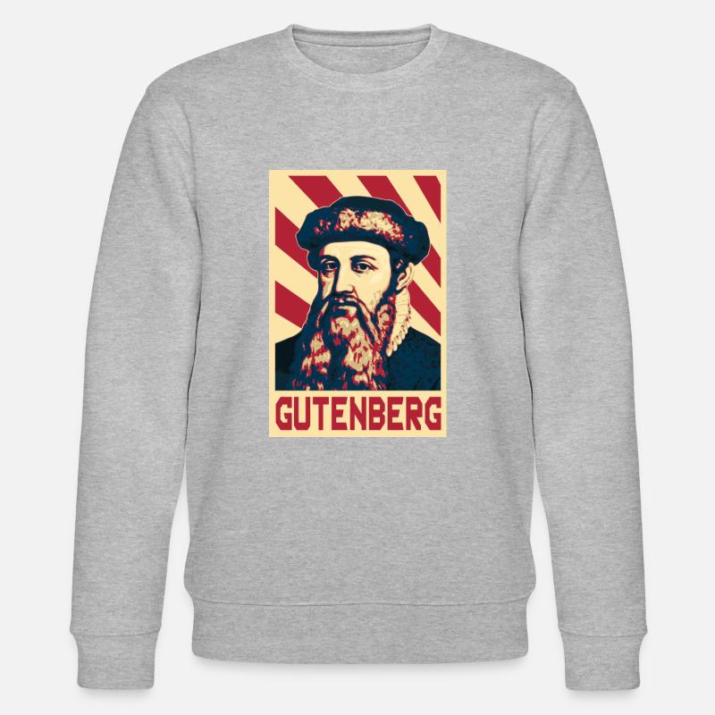 Johannes Gutenberg - Stanley/Stella Unisex Bio-Sweatshirt CHANGER  - Grau meliert